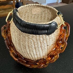 Clare V Honey lot round bag with strap